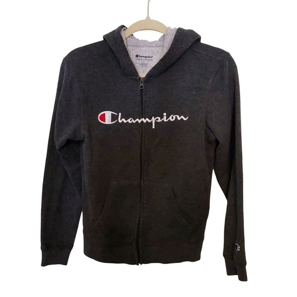 Champion Pullover Hoodie Boy's Large Black Classic Embroidered Logo